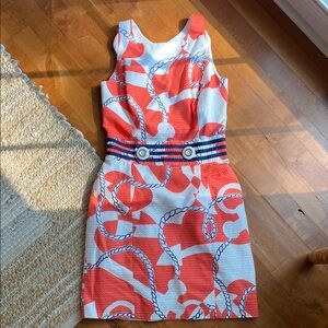 Lilly Pulitzer Pink and White Sheath Mini Dress